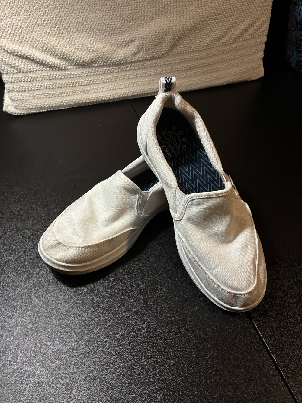 Skechers Women's White Slip-On Canvas Loafers